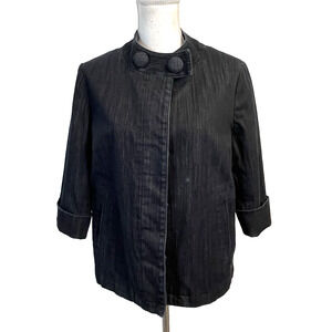 Talbots Denim Jean Jacket Women's Size M Stretch Trapeze Casual Career Boho